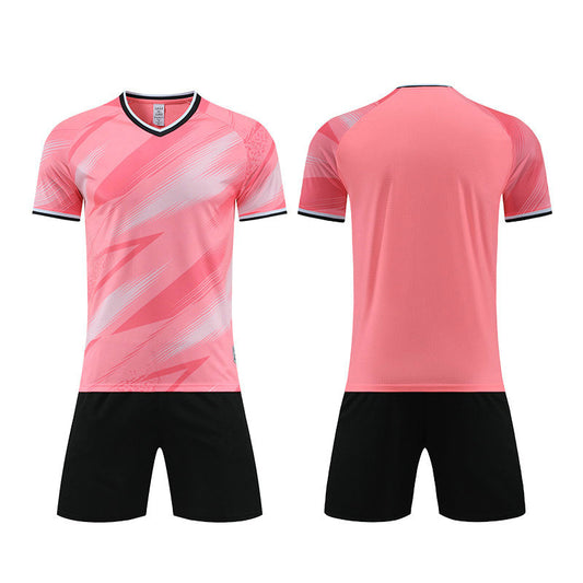 Add_Logo_Pink_Soccer_Jersey_Set_For_Kids_and_Adult_Wholesale