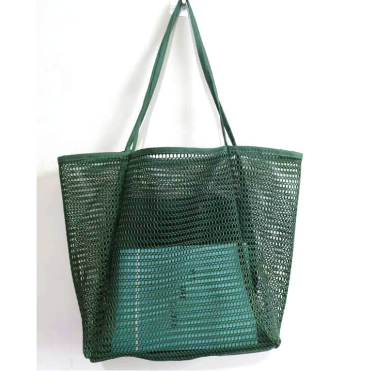 Mesh Beach Tote Bag Womens Shoulder Handbag For Summer