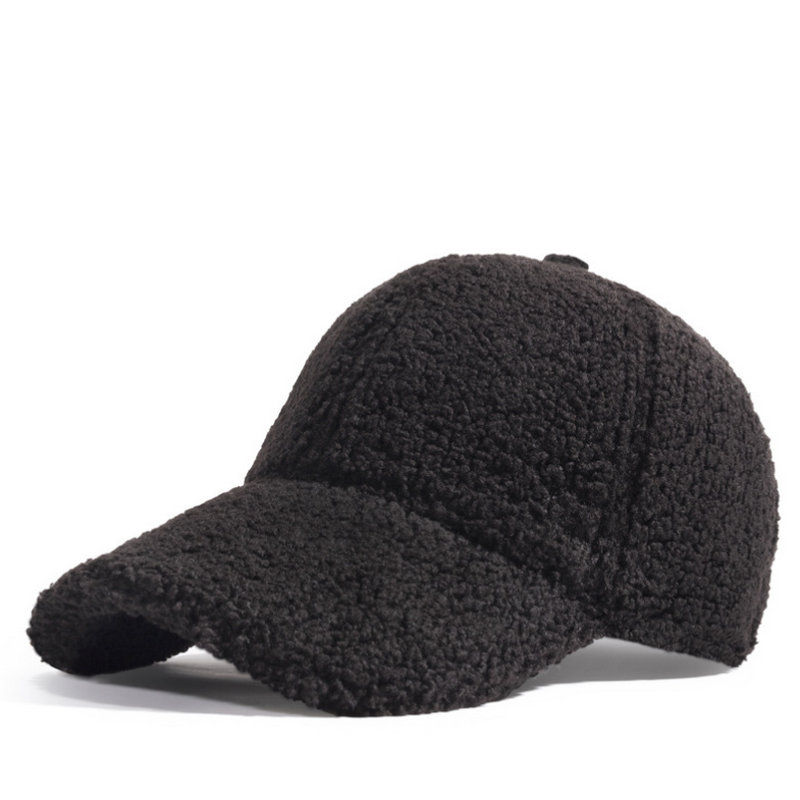 Solid Color Winter Lamb Wool Outdoor Baseball Hat/Cap Wholesale