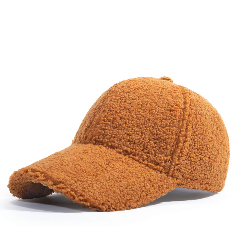 Solid Color Winter Lamb Wool Outdoor Baseball Hat/Cap Wholesale