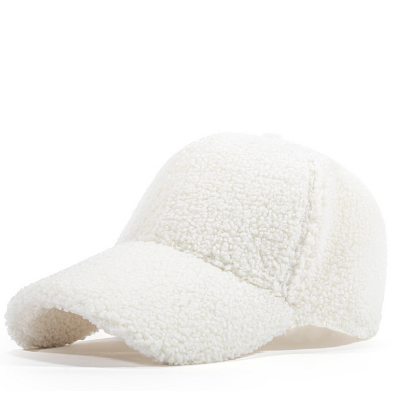 Solid Color Winter Lamb Wool Outdoor Baseball Hat/Cap Wholesale