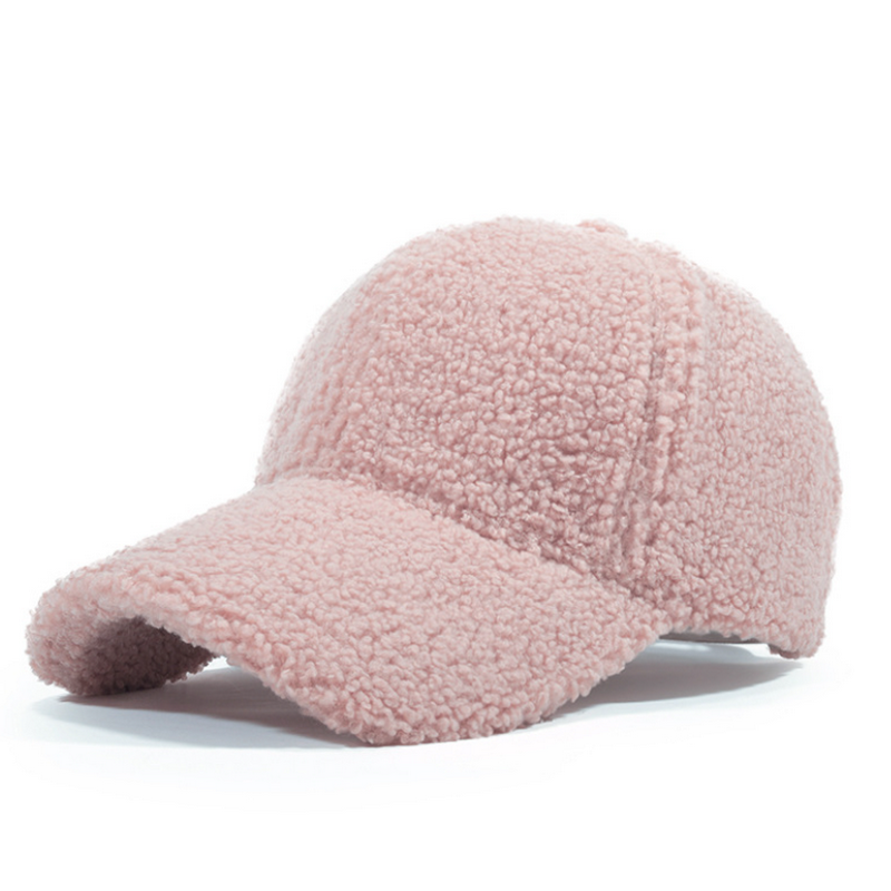 Solid Color Winter Lamb Wool Outdoor Baseball Hat/Cap Wholesale