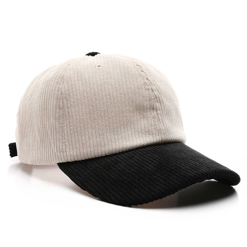 Wholesale_Retro_Corduroy_Peaked_Cap_Color_Blocking_Casual_Hats_maker