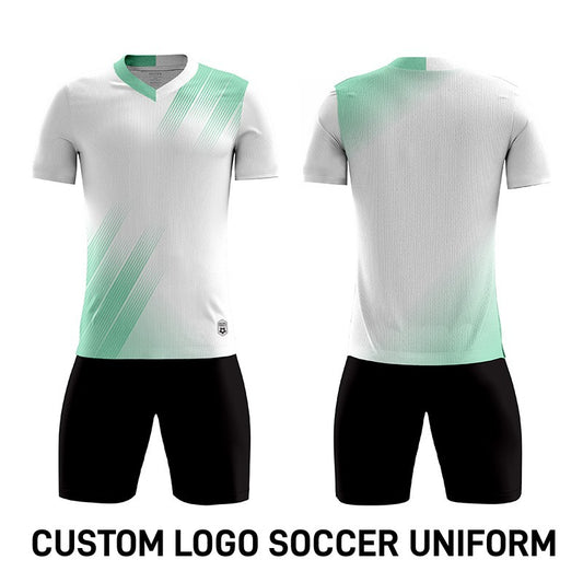 Wholesale_blank_white_mint_football_training_uniform_kid_sports_wear_vendor