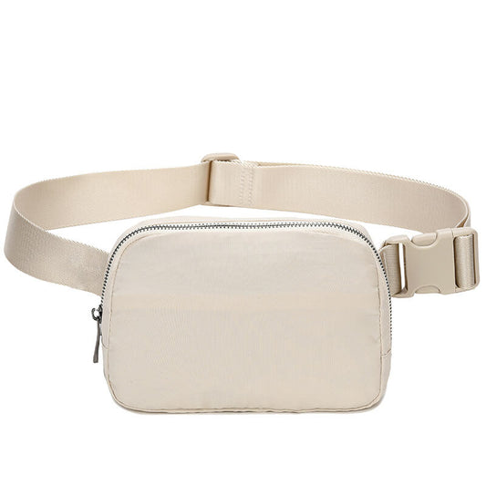 Beige Fashionable Waist Bag with Adjustable Strap