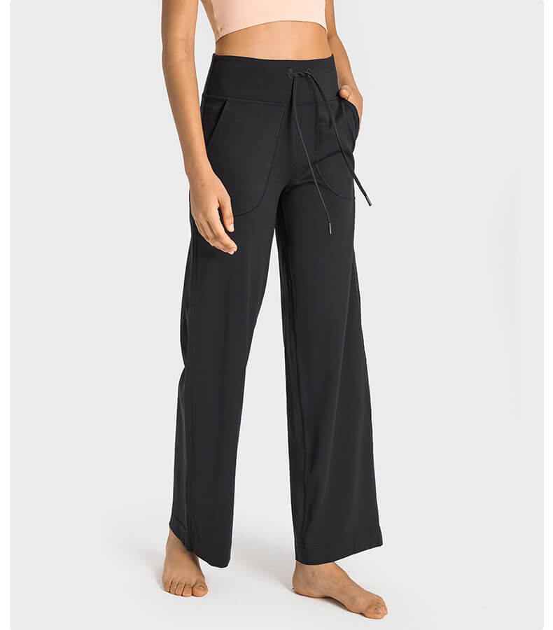 wholesale_High_Waist_Wide_Leg_side_pocket_Yoga_Pants_For_Women