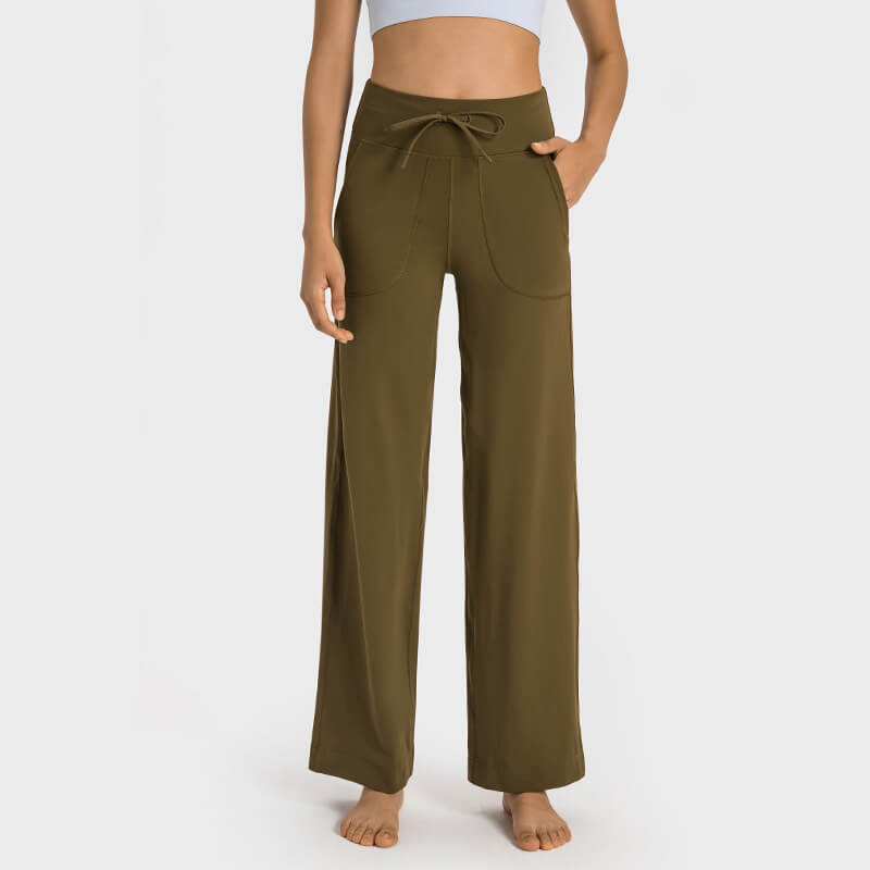 wholesale_High_Waist_Wide_Leg_side_pocket_Yoga_Pants_For_Women