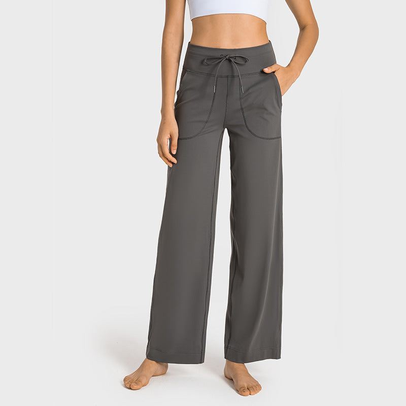 wholesale_High_Waist_Wide_Leg_side_pocket_Yoga_Pants_For_Women