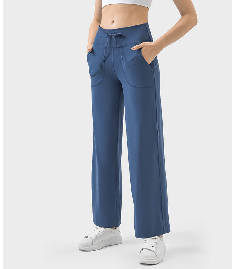wholesale_High_Waist_Wide_Leg_side_pocket_Yoga_Pants_For_Women