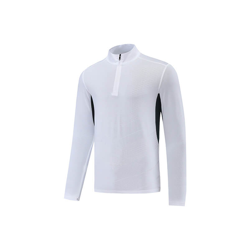 wholesale_Mens_Running_Quarter_Zips_Top_quick_dry_long_sleeve_shirt_supplier