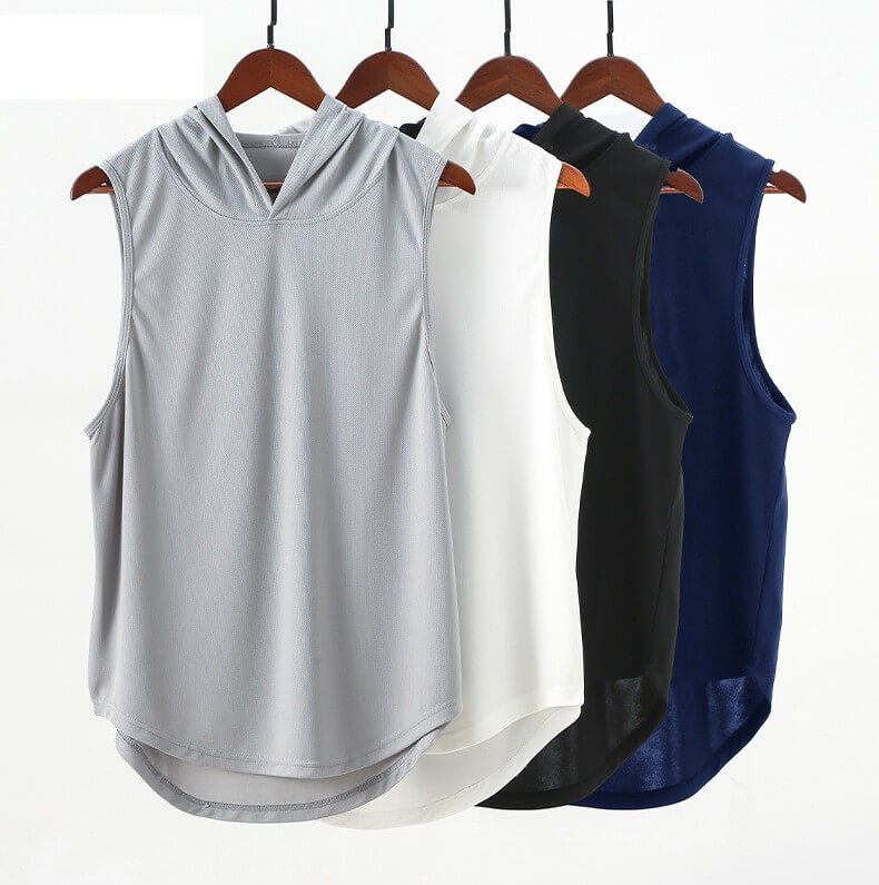 wholesale_Mens_Workout_Hooded_Tank_Tops_Pockets_Sleeveless_Hoodies