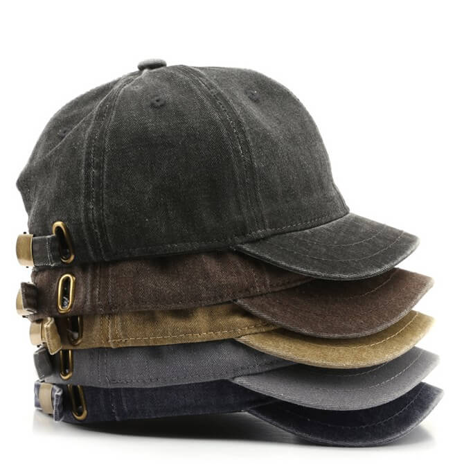 wholesale_Unisex_Cotton_Vintage_short_Brim_Baseball_Cap_supplier