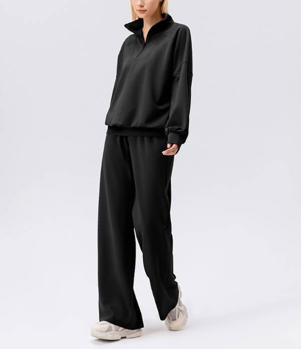 wholesale_Womens_Quarter_Zip_Pullover_Sweatshirt_and_Pants_tracksuits_0em_supplier