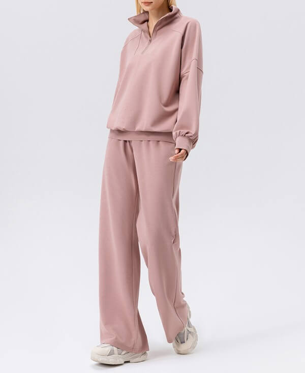 wholesale_Womens_Quarter_Zip_Pullover_Sweatshirt_and_Pants_tracksuits_0em_supplier