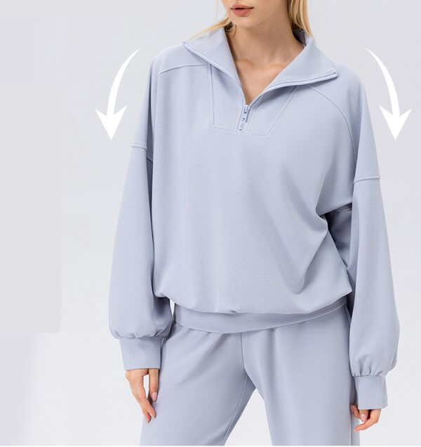 wholesale_Womens_Quarter_Zip_Pullover_Sweatshirt_and_Pants_tracksuits_0em_supplier