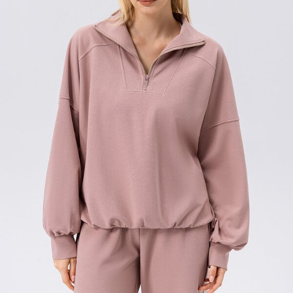 wholesale_Womens_Quarter_Zip_Pullover_Sweatshirt_and_Pants_tracksuits_0em_supplier