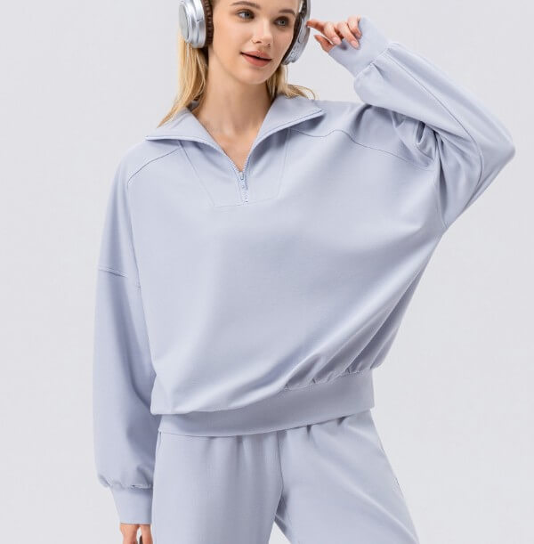 wholesale_Womens_Quarter_Zip_Pullover_Sweatshirt_and_Pants_tracksuits_0em_supplier