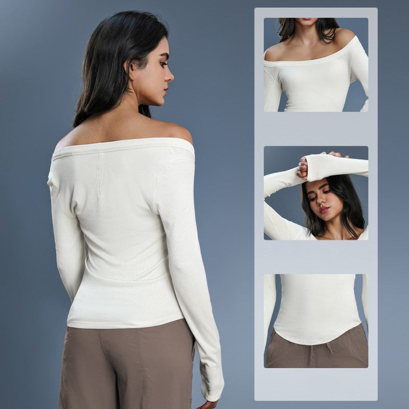wholesale_women_off_shoulder_long_sleeve_shirt