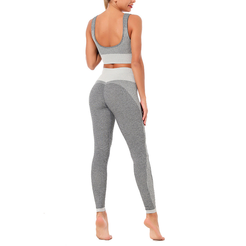 Athletic Vests & Leggings Seamless Knit Yoga Sets Wholesale Workout Clothes