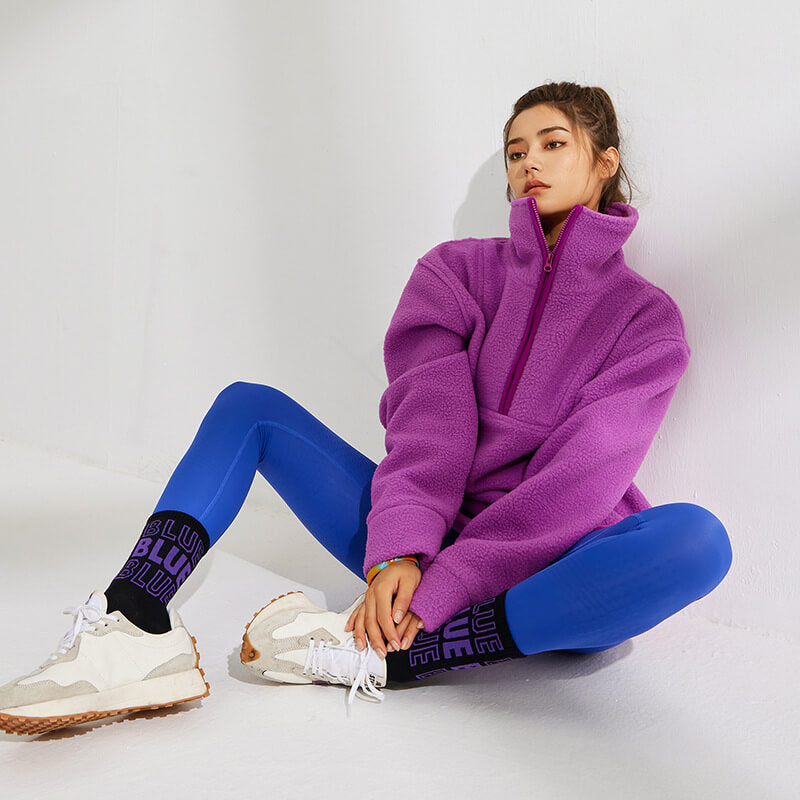 Berber Fleece Stand Collar Half Zipper Pullover