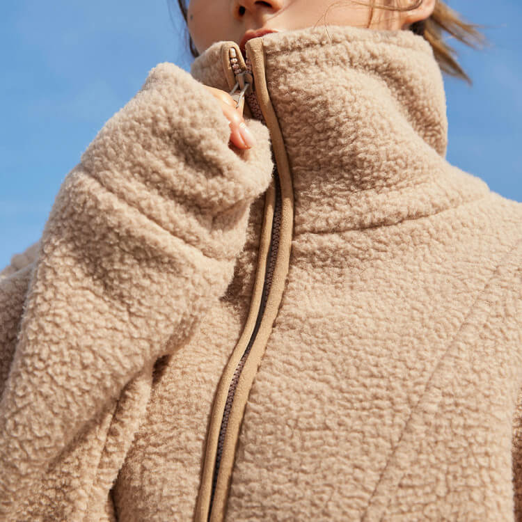 Berber Fleece Stand Collar Half Zipper Pullover