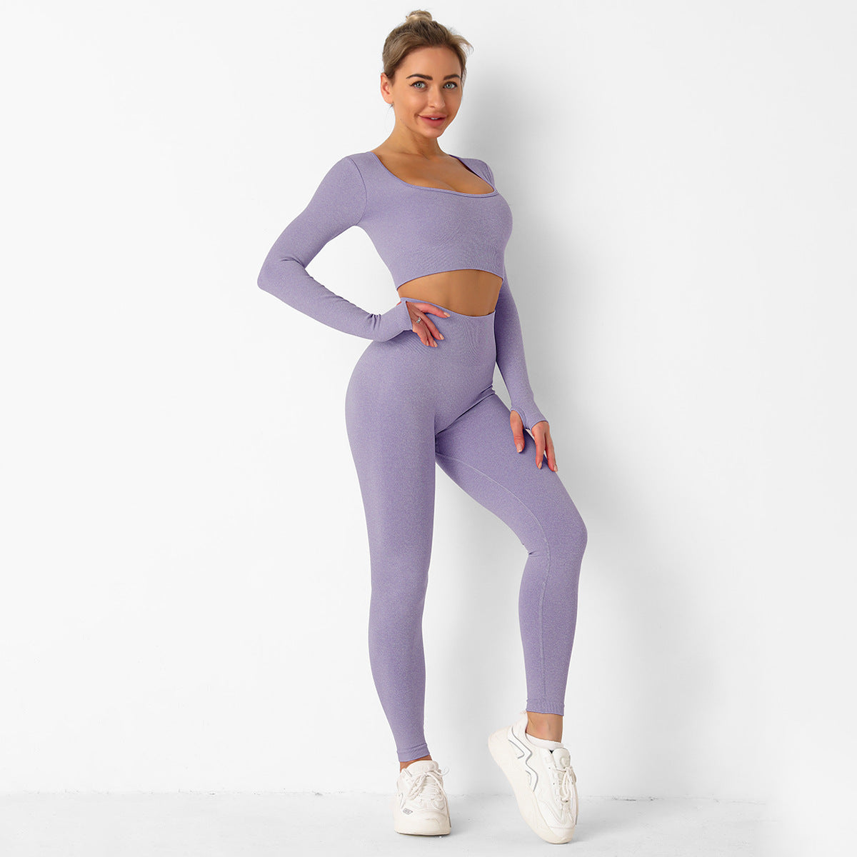 Long Sleeve Seamless Workout Set