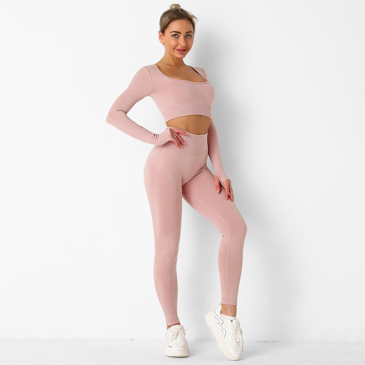 Long Sleeve Seamless Workout Set