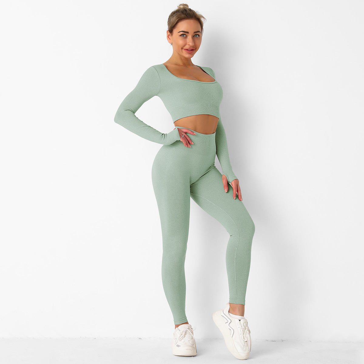 Long Sleeve Seamless Workout Set