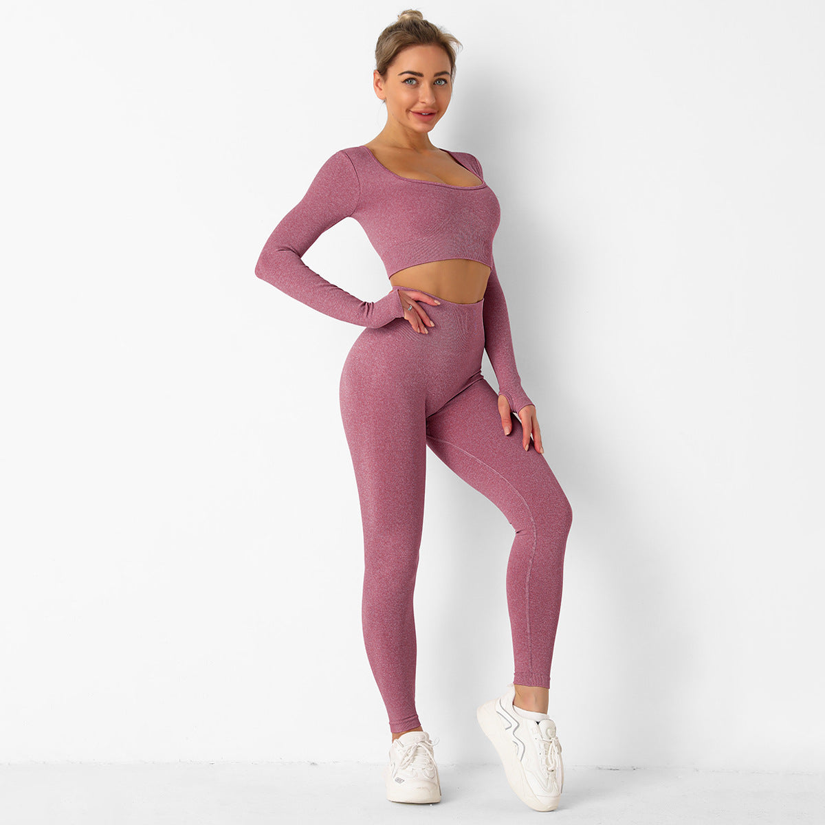 Long Sleeve Seamless Workout Set