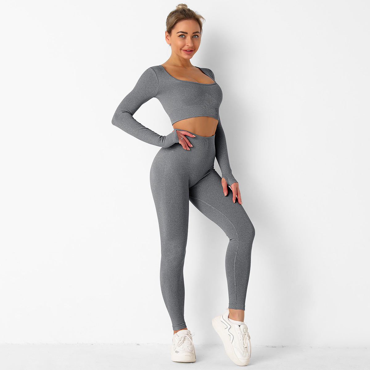 Long Sleeve Seamless Workout Set