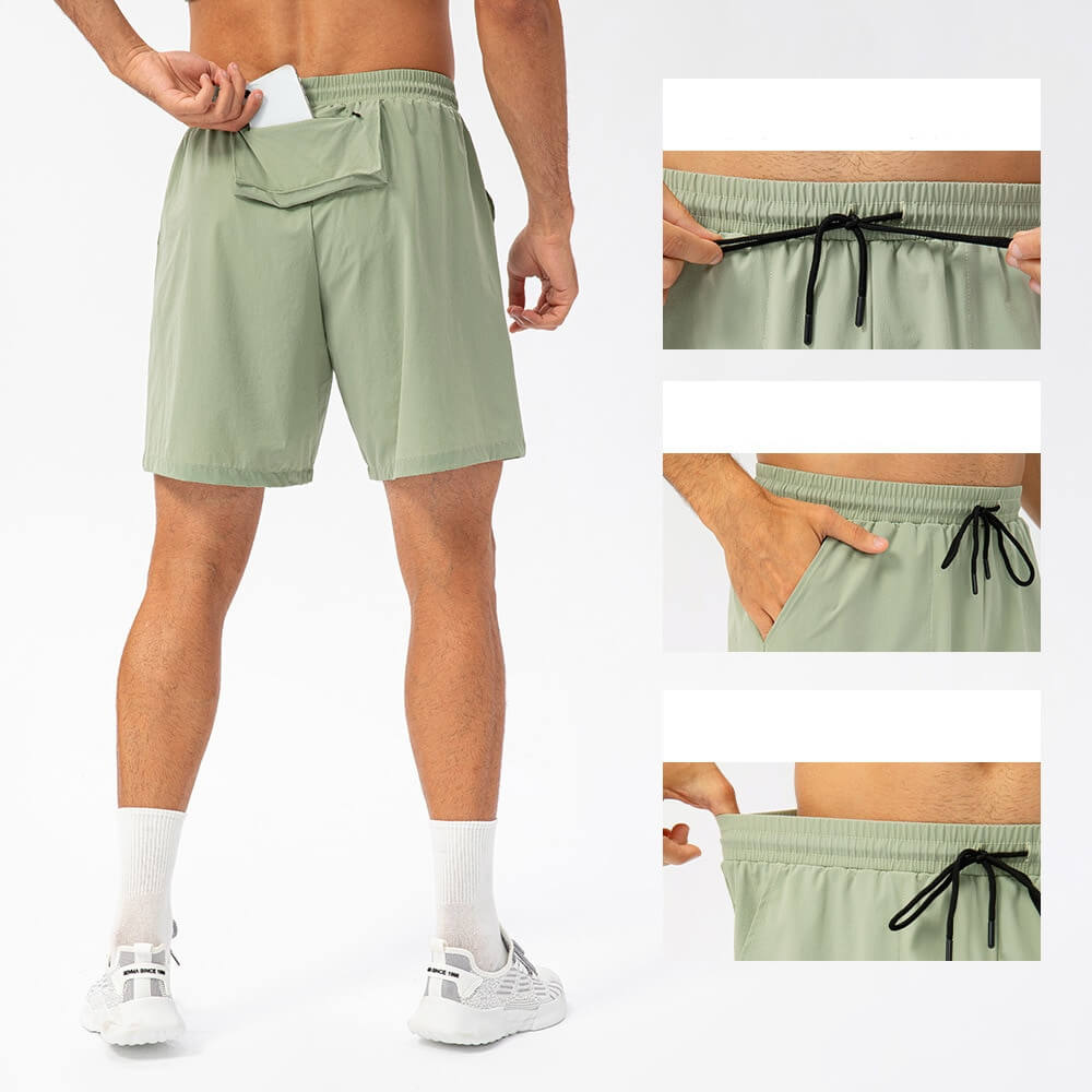 Men Skiny Fabric Quick Dry Fitness Shorts