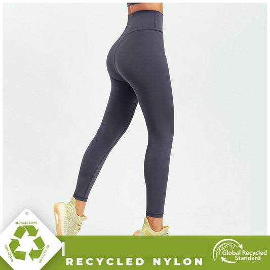 Renewable Recycled Fabric High-Impact Support Nude Yoga Pants