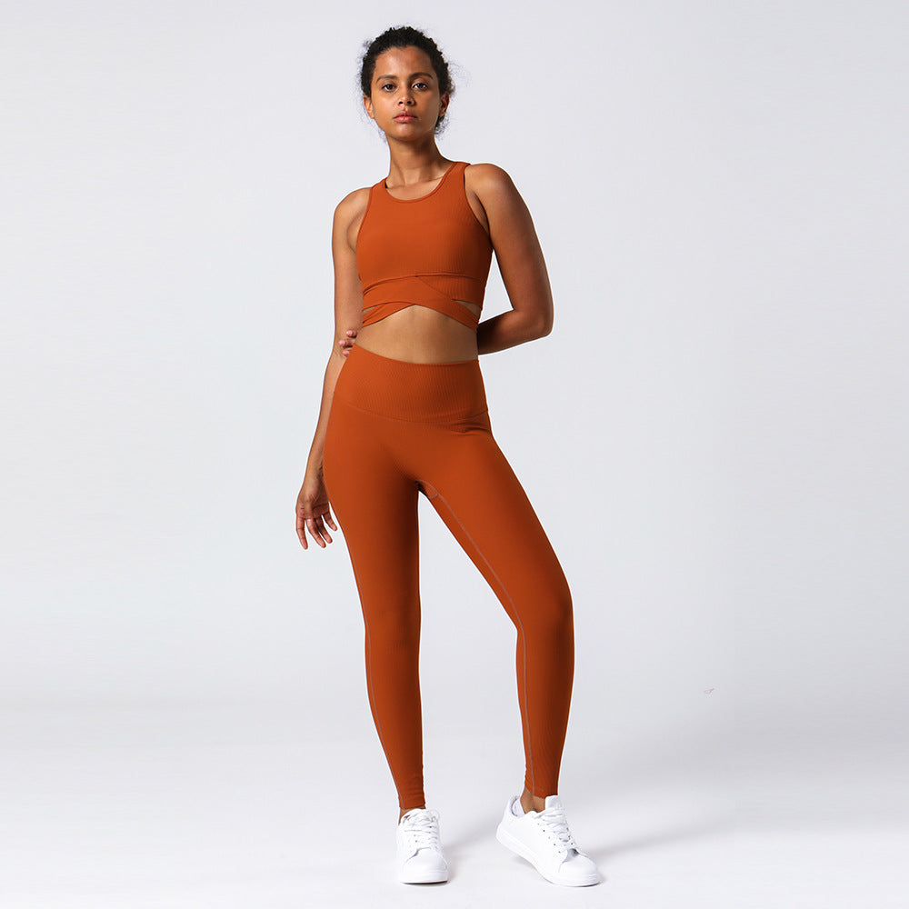 Ribbed Fabric Butt Lift Yoga Set