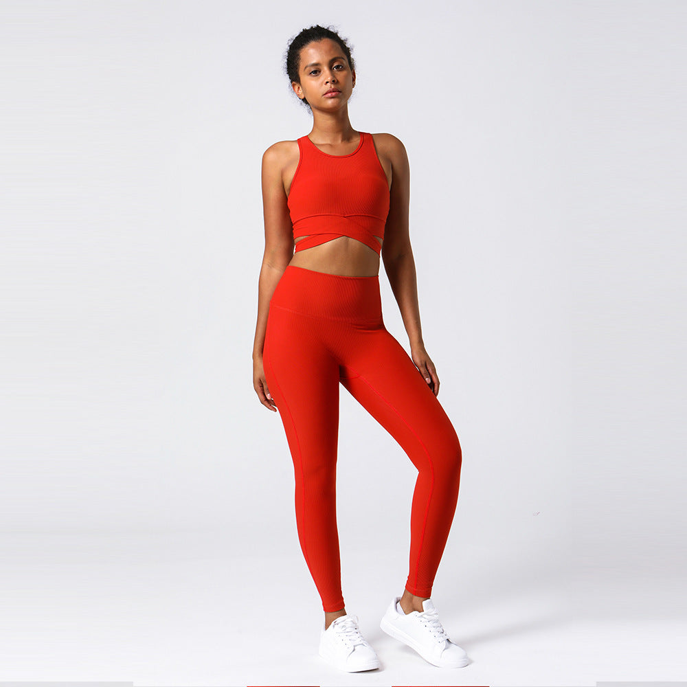 Ribbed Fabric Butt Lift Yoga Set