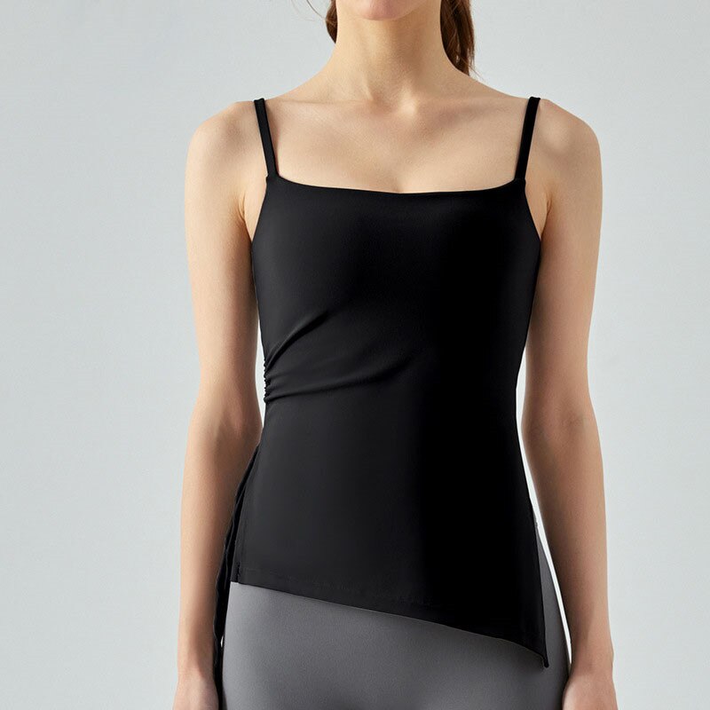 Women One-sided Pleated Yoga Vest