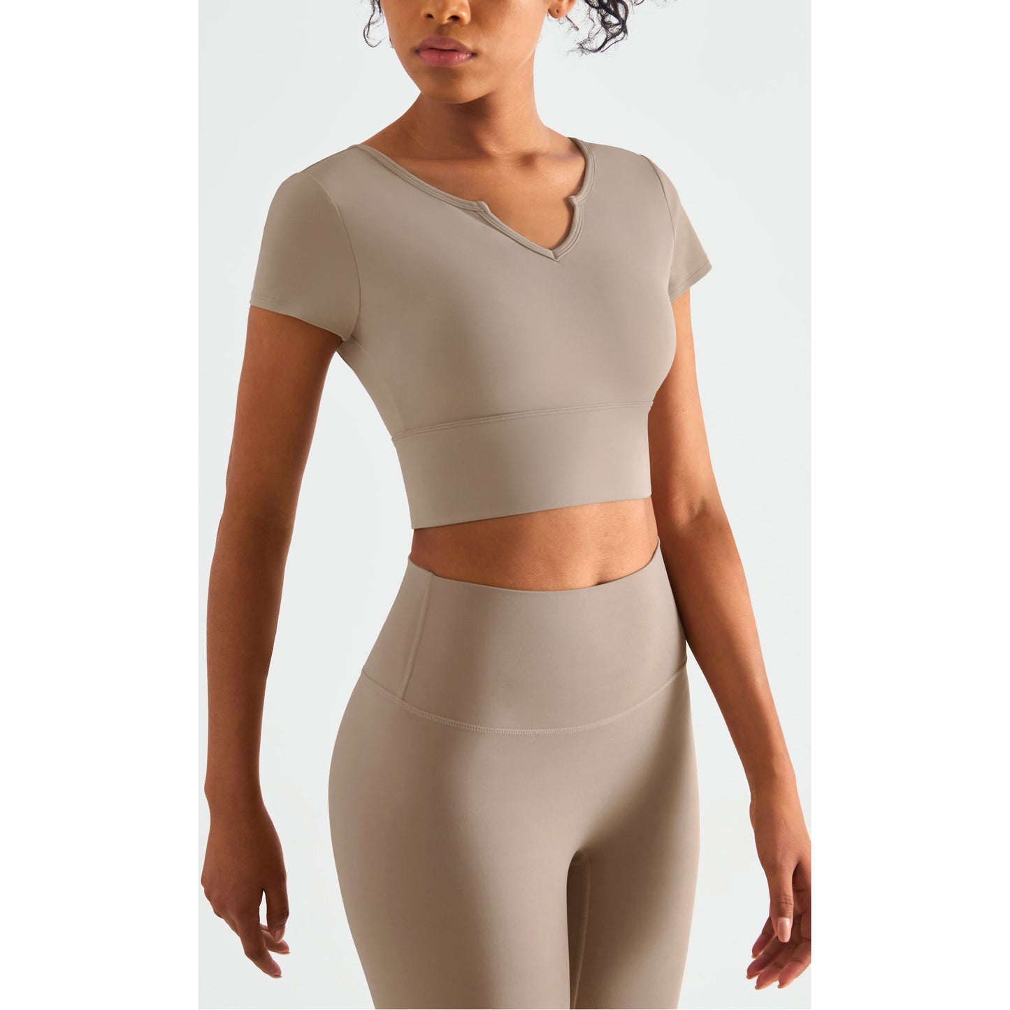 V Neck Yoga Crop Top