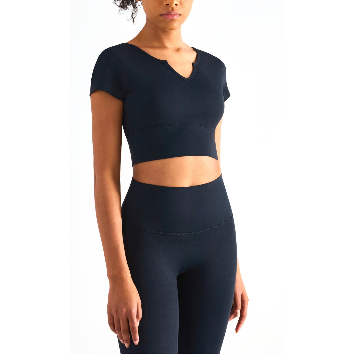 V Neck Yoga Crop Top