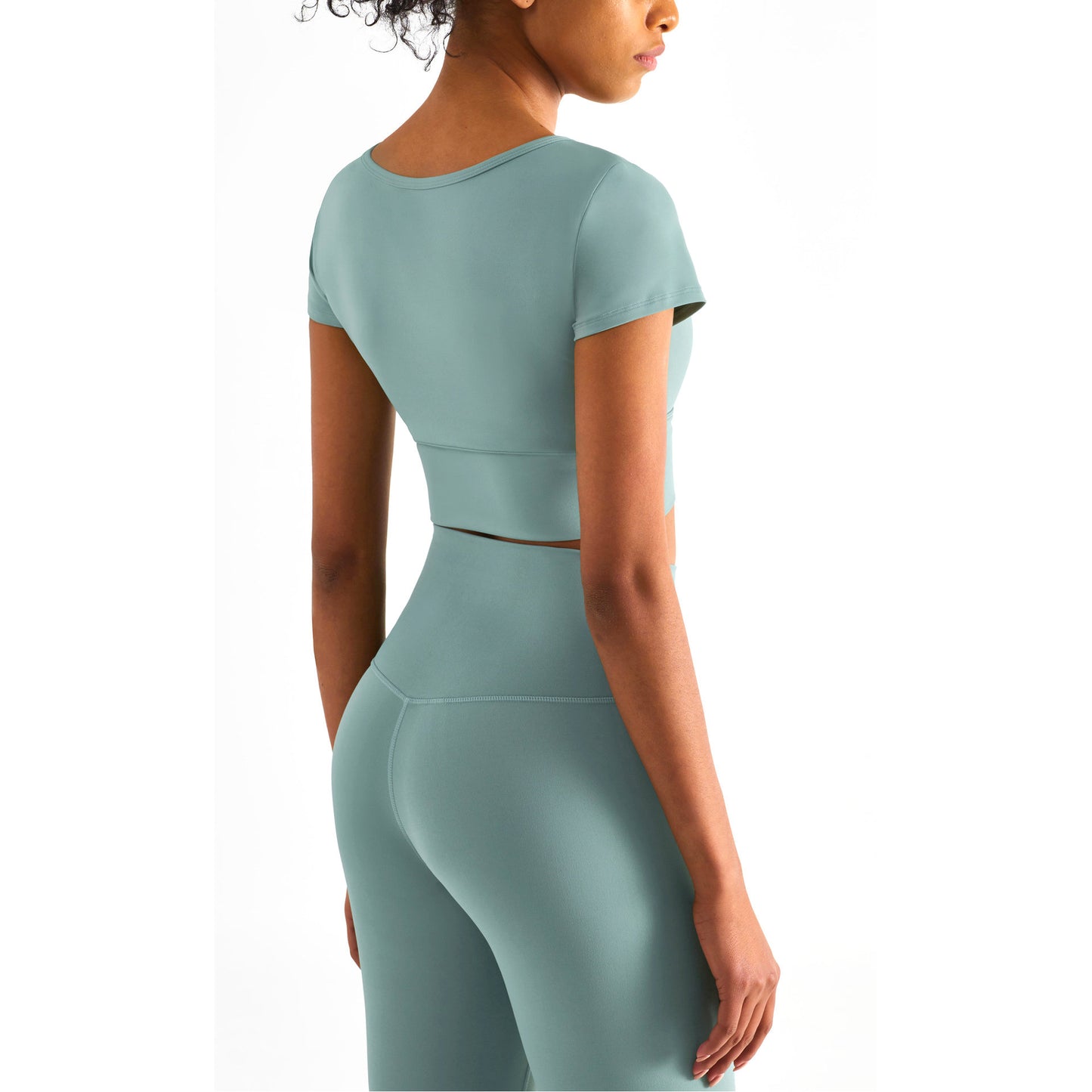 V Neck Yoga Crop Top