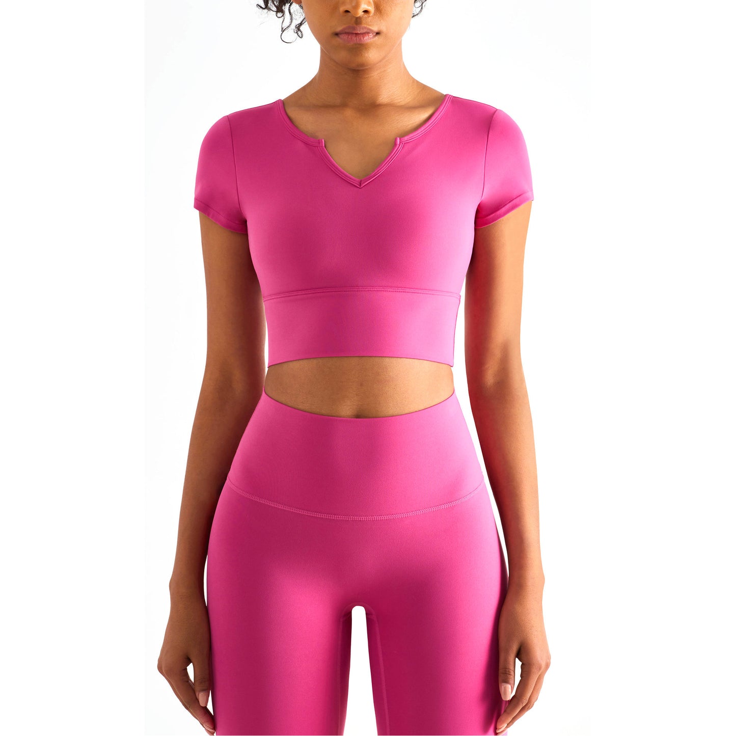 V Neck Yoga Crop Top