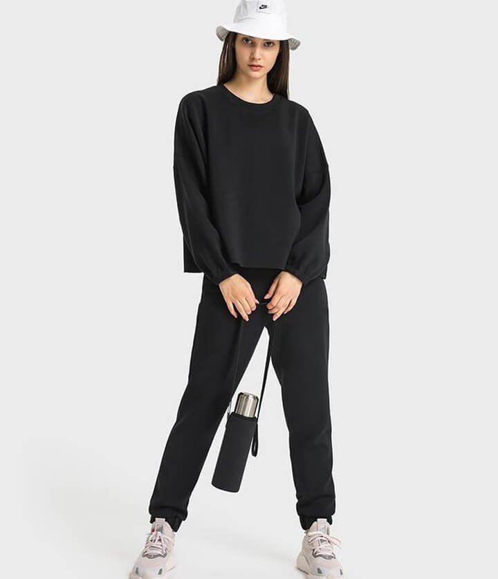 Women Loose Thick Soft Comfort Training Exercise Sweater Joggers Set