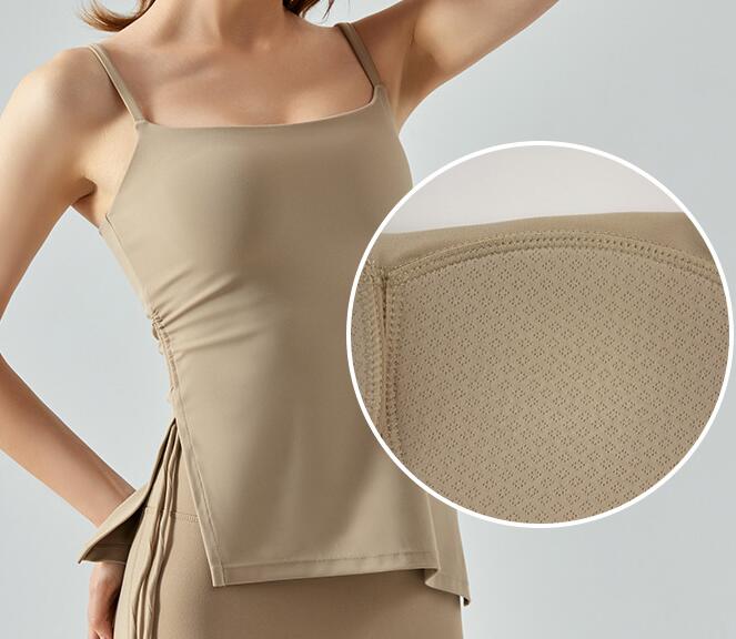 Women One-sided Pleated Yoga Vest