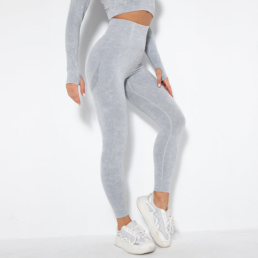 Seamless Washed Knit Women Fitness Yoga Pants Wholesale Leggings