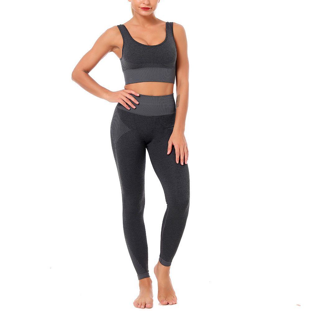 Athletic Vests & Leggings Seamless Knit Yoga Sets Wholesale Workout Clothes