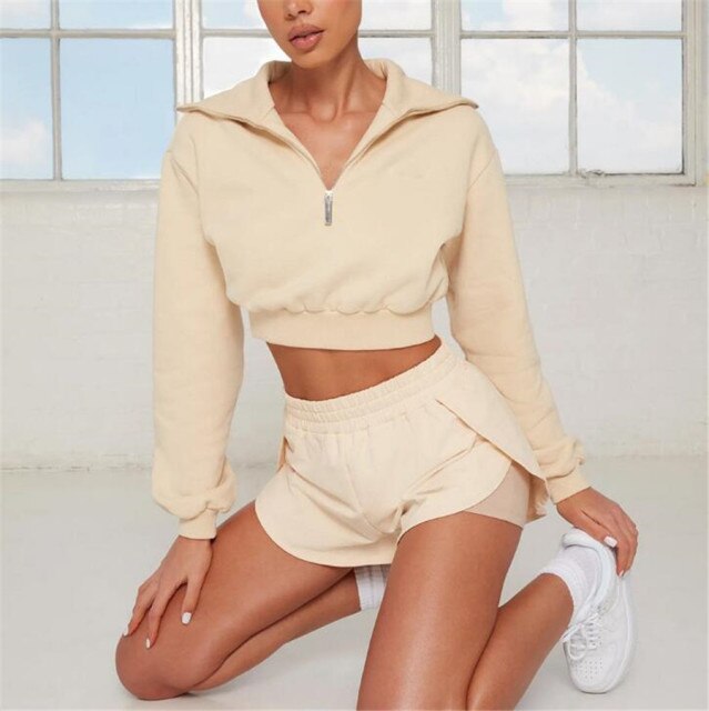 Women's Zipper Tracksuit Outfits Jogging Suit