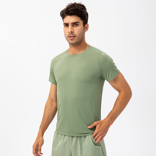 Quick Dry Mesh Fabric High Elastic Mens Active Wear T-Shirt