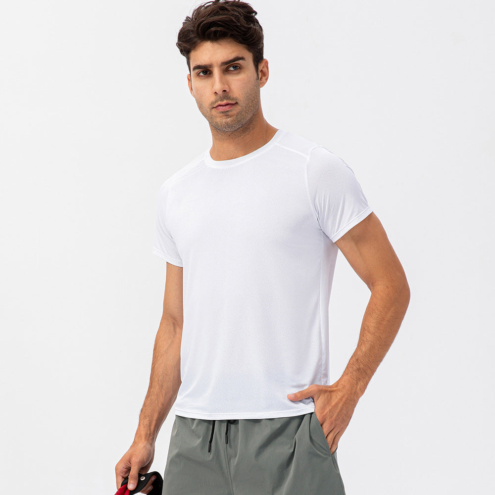 Quick Dry Mesh Fabric High Elastic Mens Active Wear T-Shirt