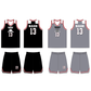 Custom Design Black Grey Reversible Basketball Uniform