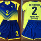 Customized Yellow Blue Soccer Uniform With Logo No Minimun