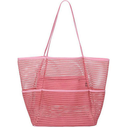 Wholesale_Mesh_Womens_ Shoulder_Beach_Bag_Summer Beach_Tote_Bag_Factory
