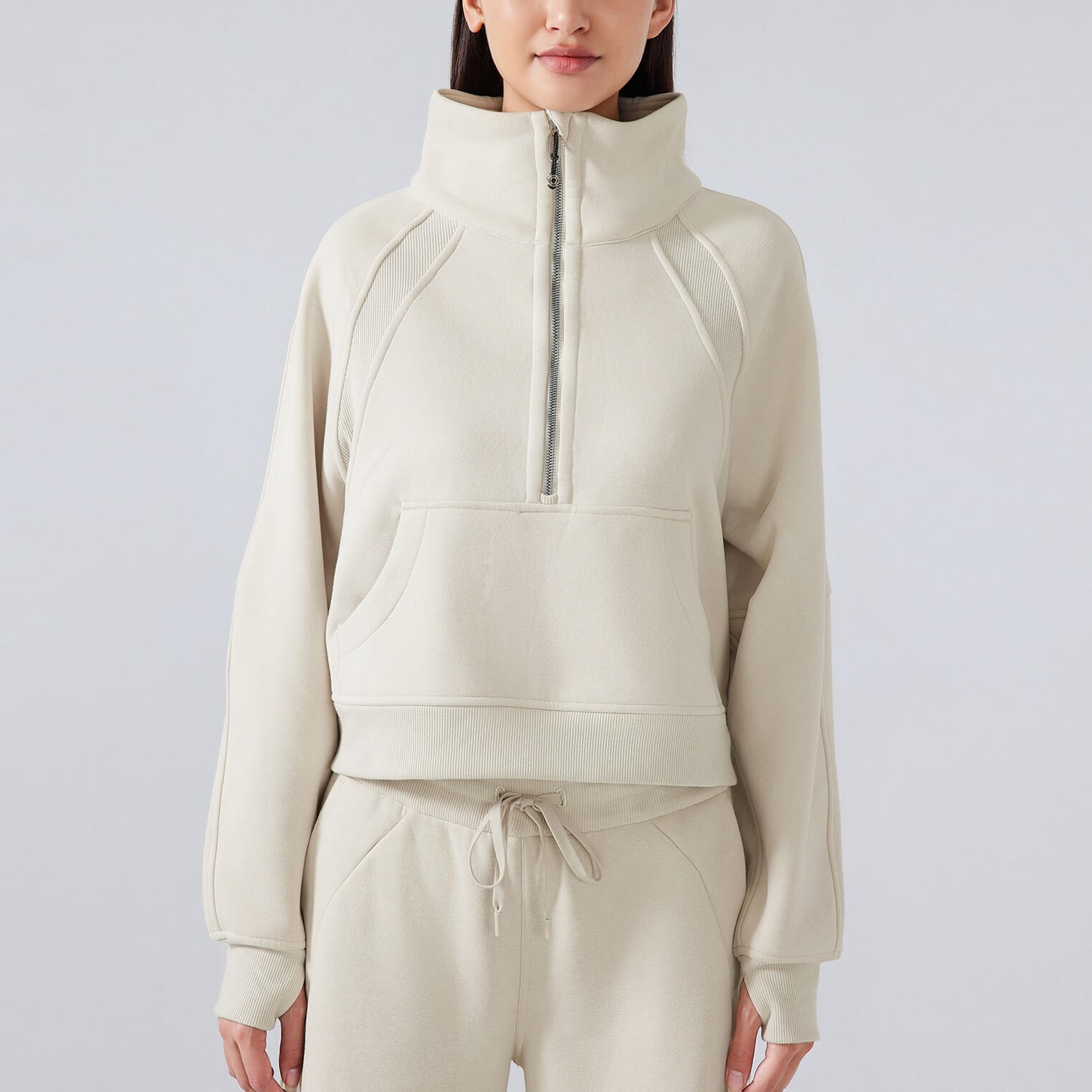 Women_Casual_Stand_Collar_Half_Zip_Pullver_Sweatshirts